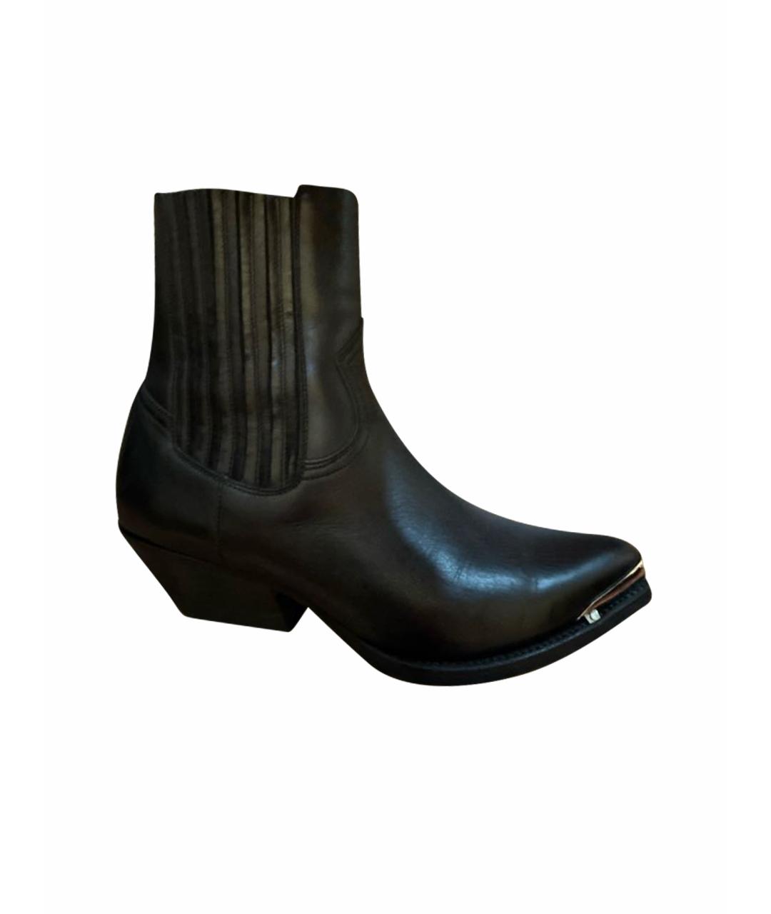 CELINE Черные кожаные полусапоги, фото 1