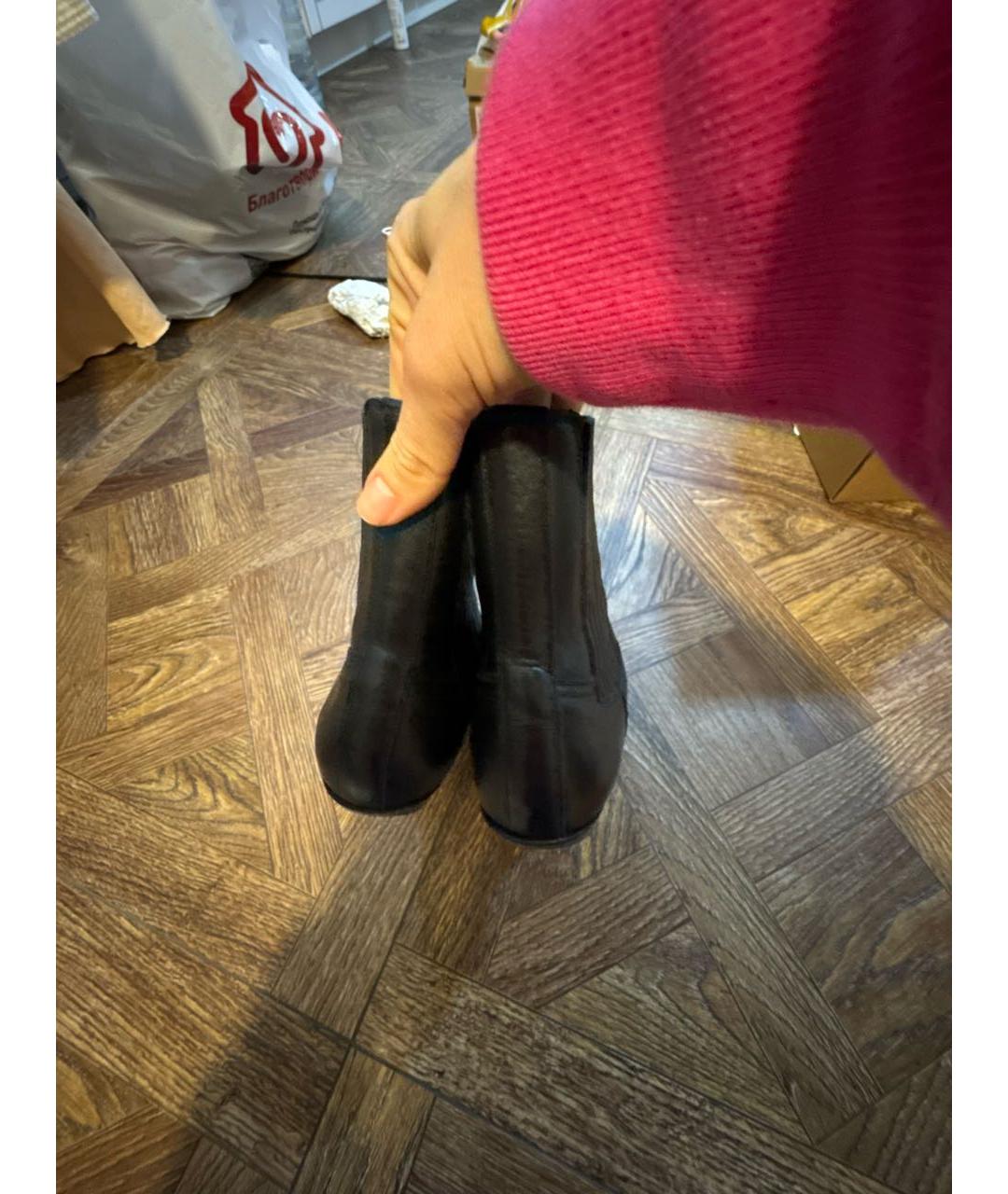 CELINE Черные кожаные полусапоги, фото 3