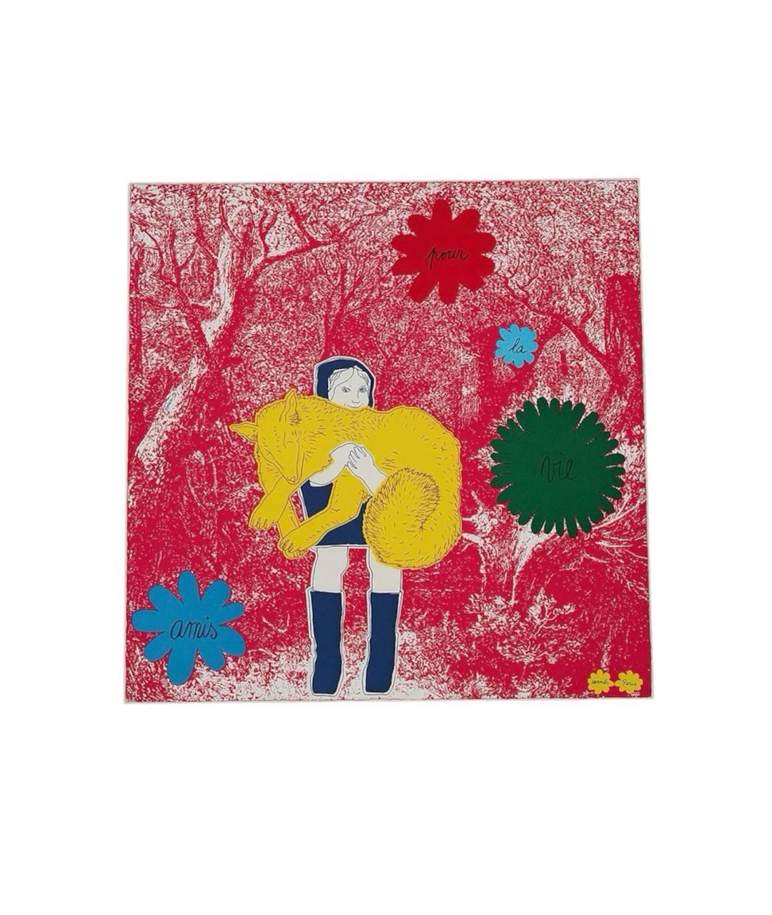 HERMES Фуксия шелковый платок, фото 1