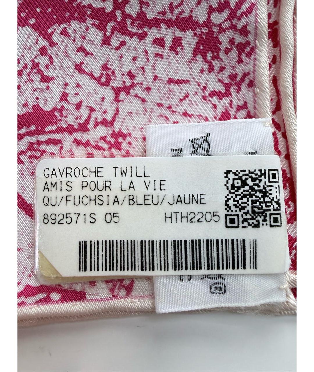 HERMES Фуксия шелковый платок, фото 4