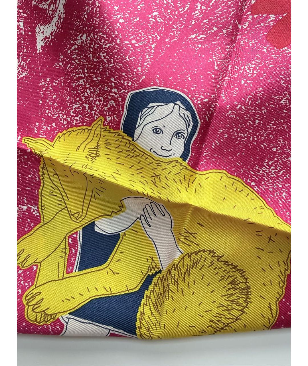 HERMES Фуксия шелковый платок, фото 3