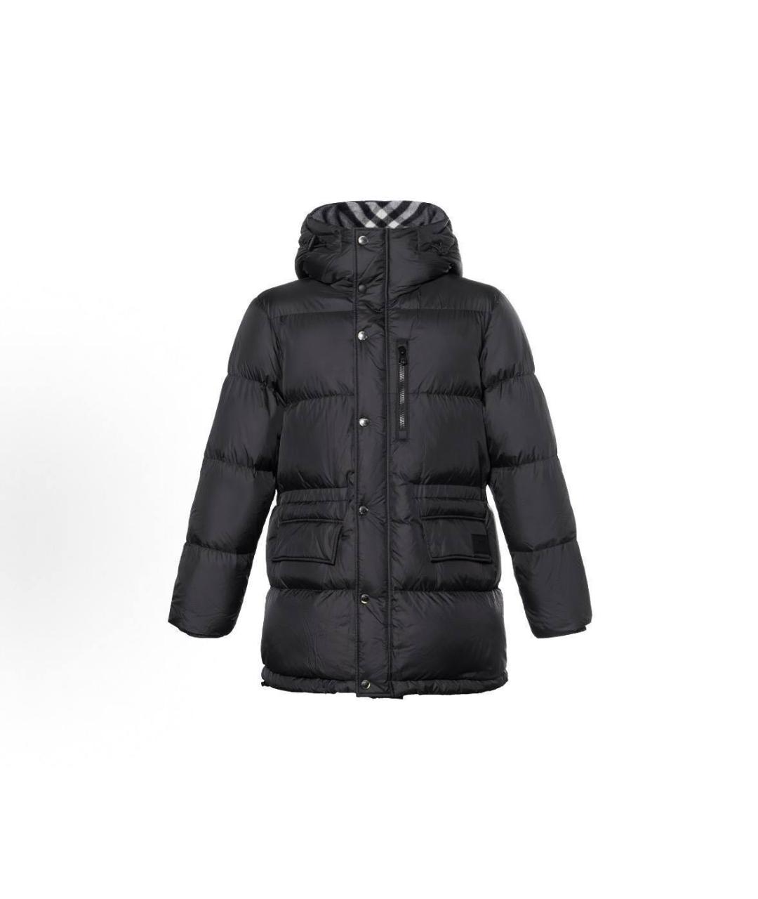 BURBERRY Черный полиэстеровый пуховик, фото 4