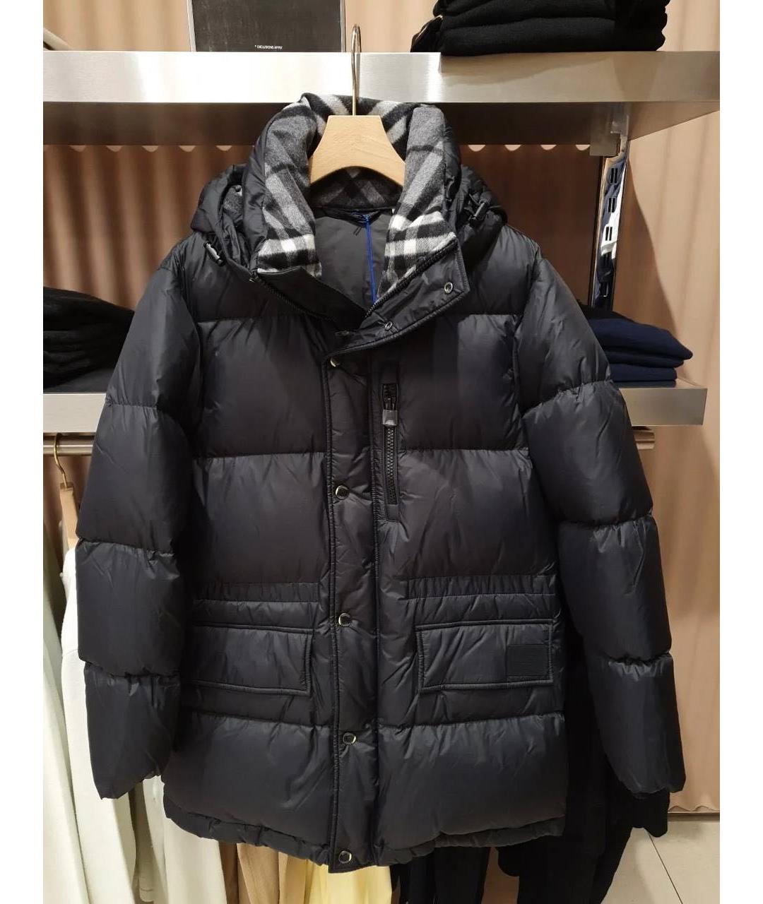 BURBERRY Черный полиэстеровый пуховик, фото 3