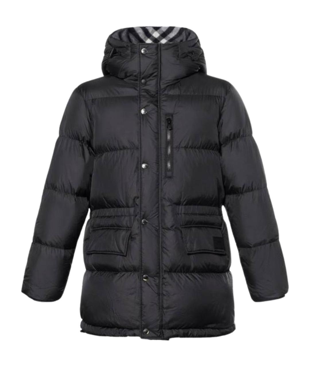 BURBERRY Черный полиэстеровый пуховик, фото 1