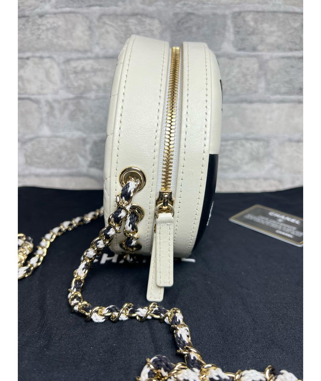 CHANEL Белая кожаная сумка через плечо, фото 5
