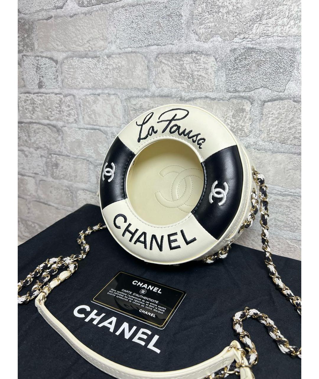 CHANEL Белая кожаная сумка через плечо, фото 2