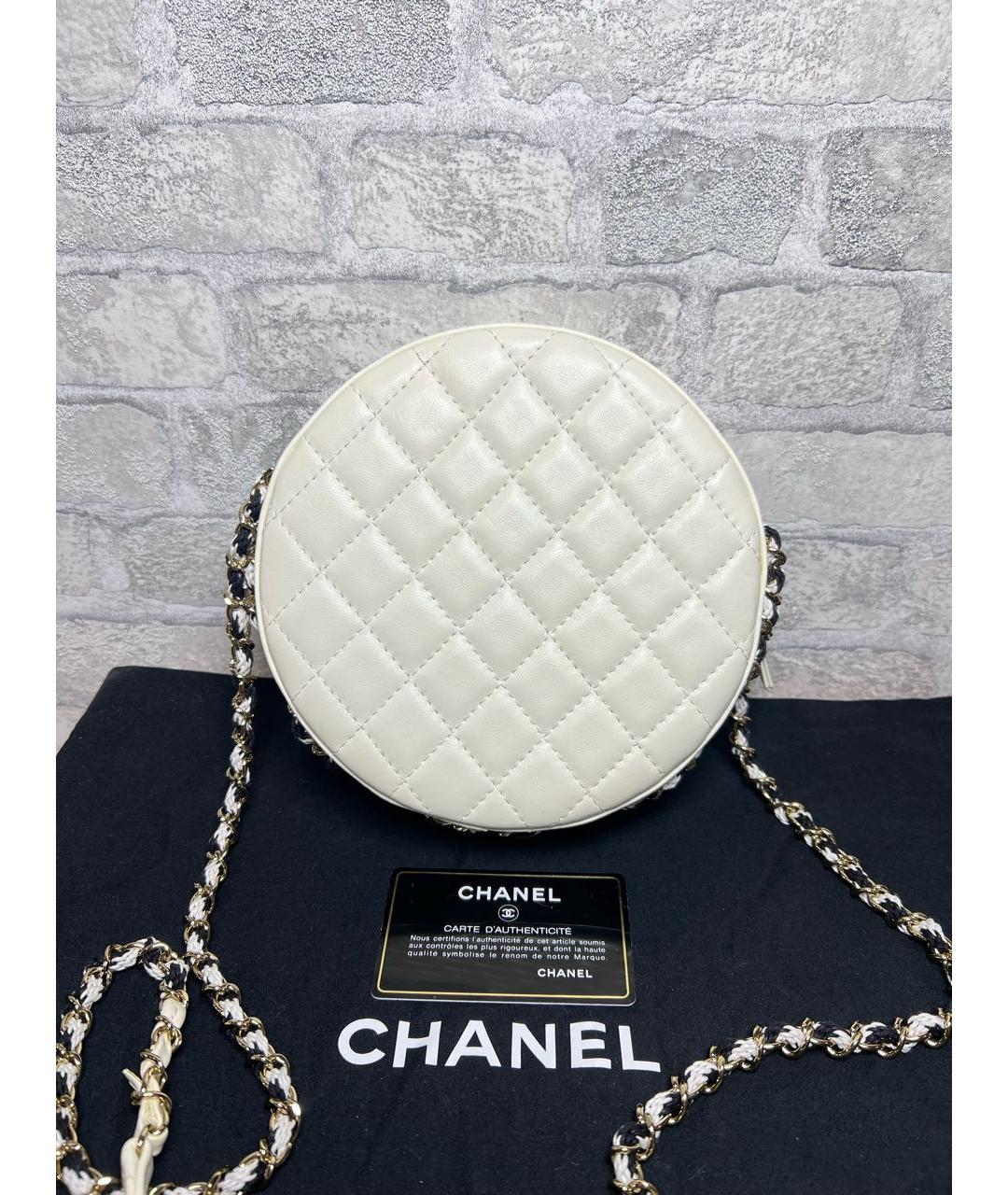 CHANEL Белая кожаная сумка через плечо, фото 3