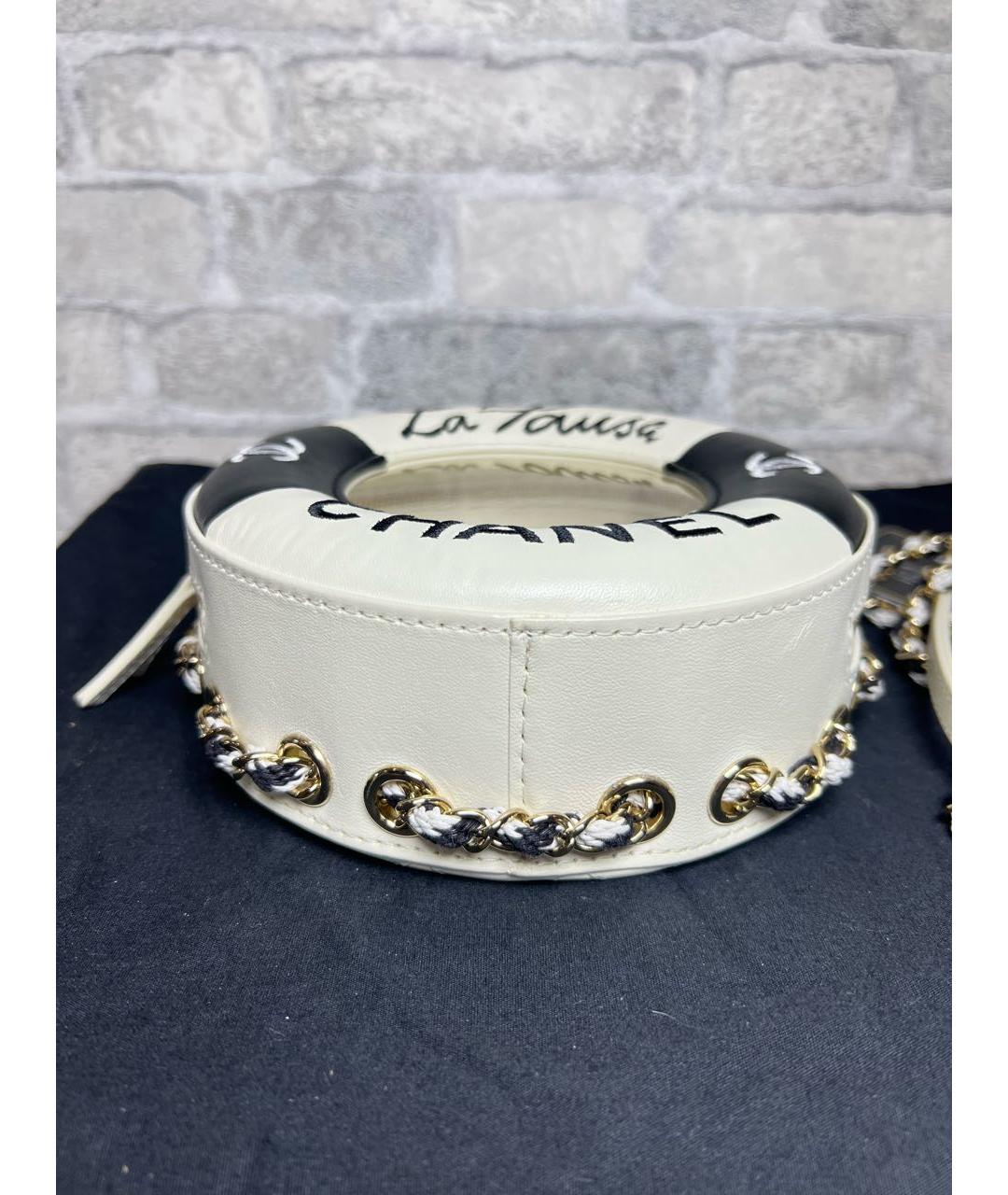 CHANEL Белая кожаная сумка через плечо, фото 6