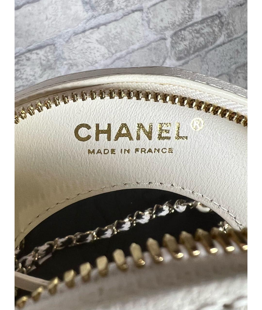 CHANEL Белая кожаная сумка через плечо, фото 8