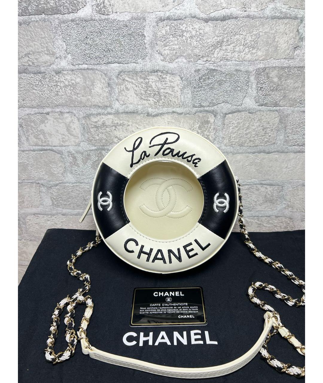 CHANEL Белая кожаная сумка через плечо, фото 9