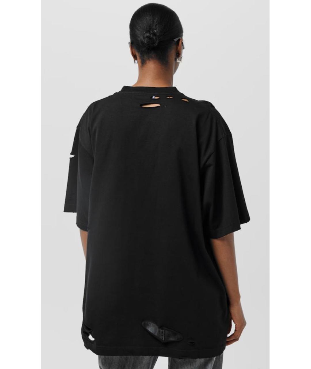 BALENCIAGA Черная хлопковая футболка, фото 8