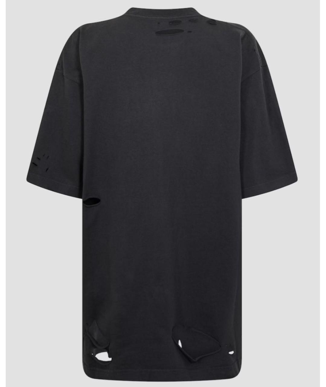 BALENCIAGA Черная хлопковая футболка, фото 7