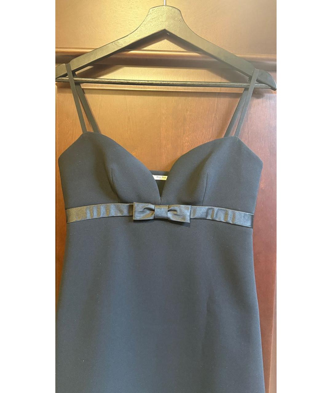MIU MIU Черное полиэстеровое коктейльное платье, фото 3
