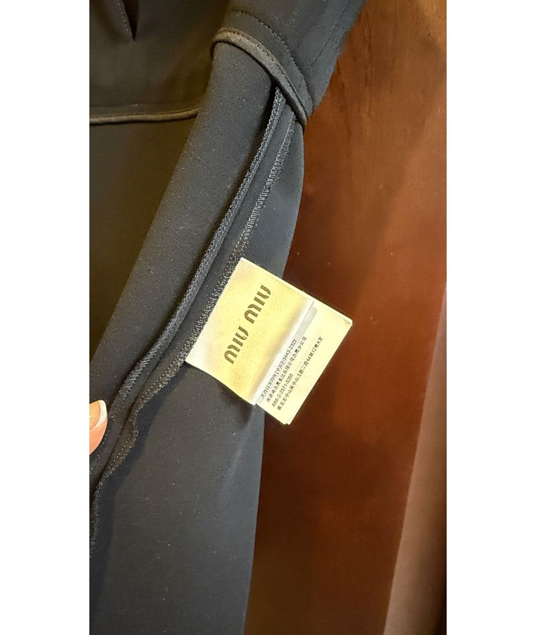 MIU MIU Черное полиэстеровое коктейльное платье, фото 7