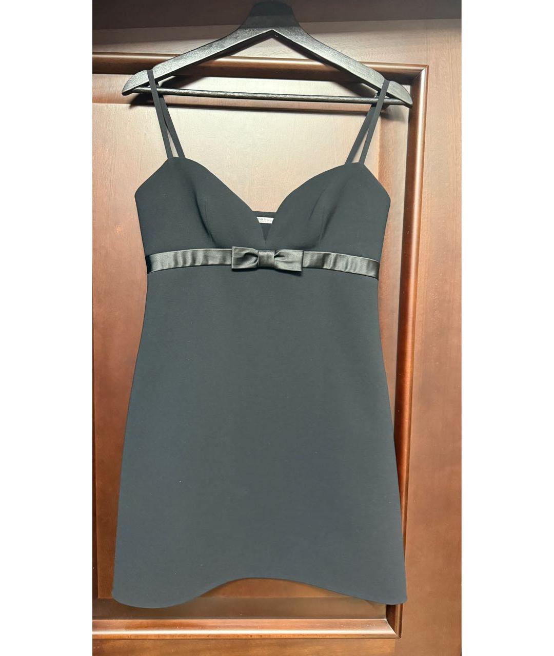 MIU MIU Черное полиэстеровое коктейльное платье, фото 9