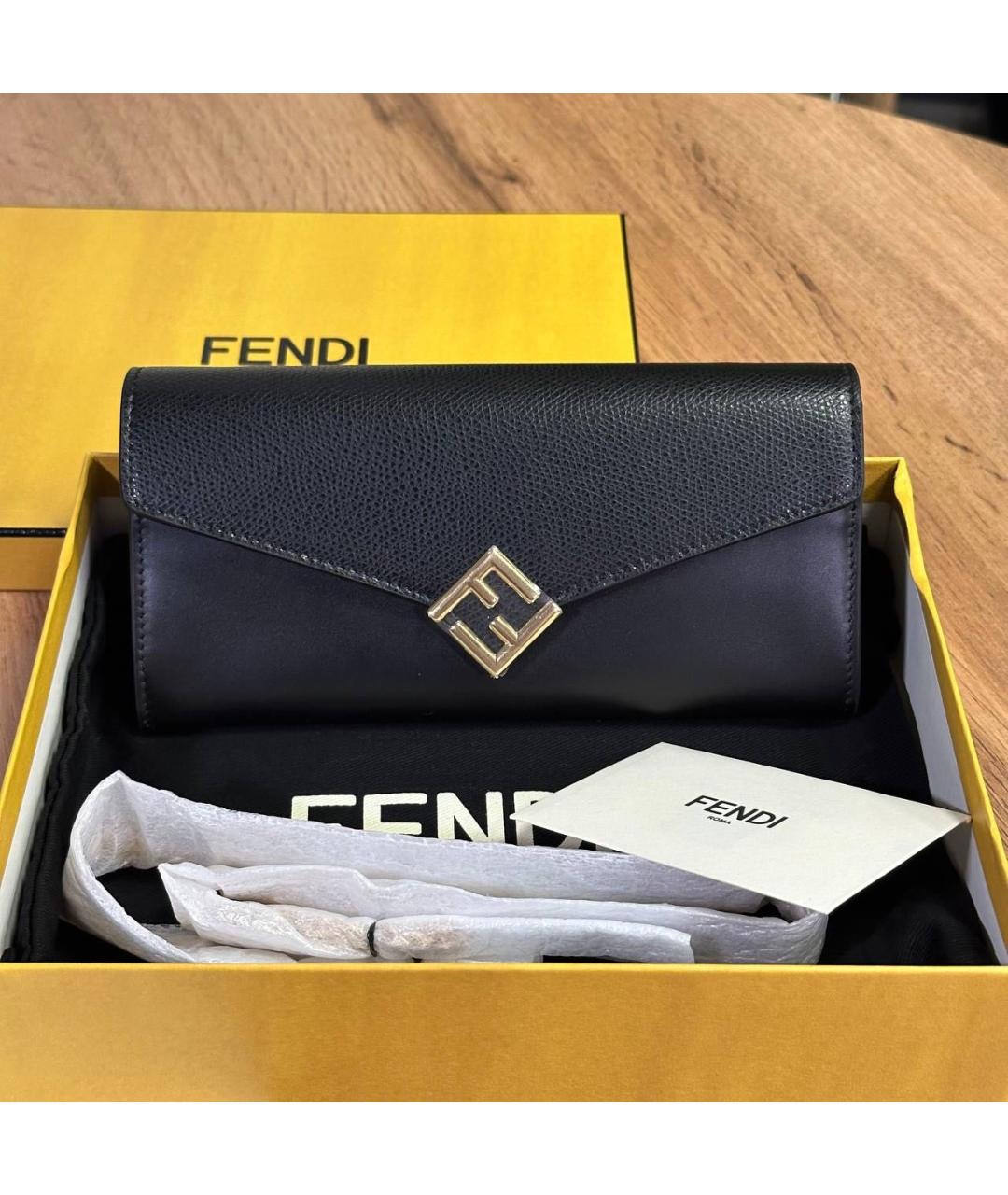 FENDI Черная кожаная сумка через плечо, фото 4