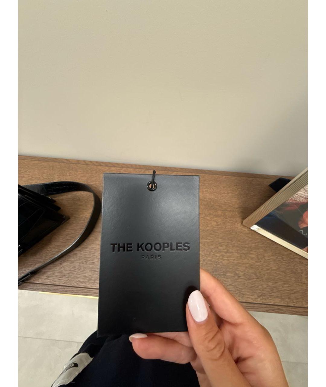 THE KOOPLES Черная кожаная сумка с короткими ручками, фото 7