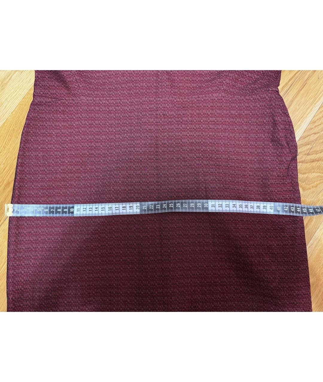 VICTORIA BECKHAM Бордовое хлопко-эластановое платье, фото 5