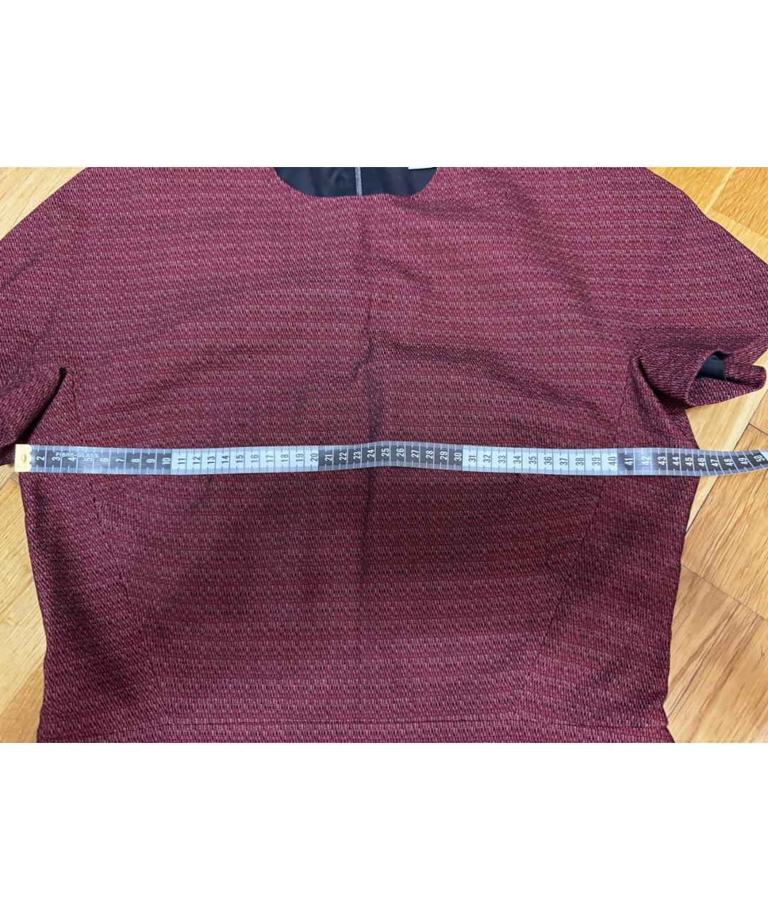 VICTORIA BECKHAM Бордовое хлопко-эластановое платье, фото 6