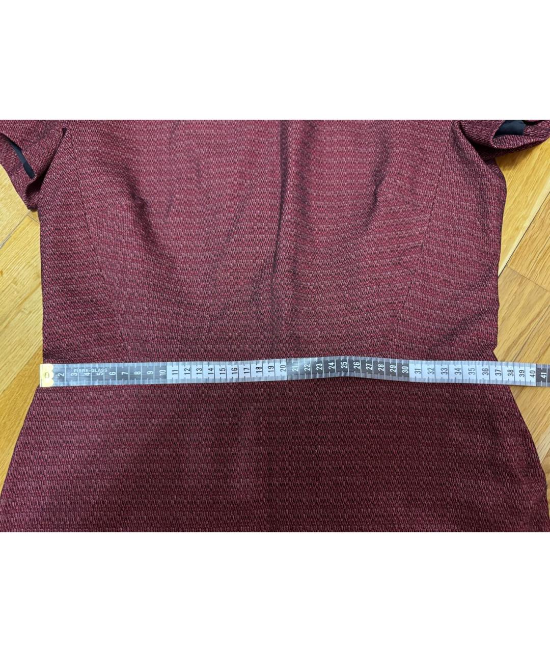 VICTORIA BECKHAM Бордовое хлопко-эластановое платье, фото 7