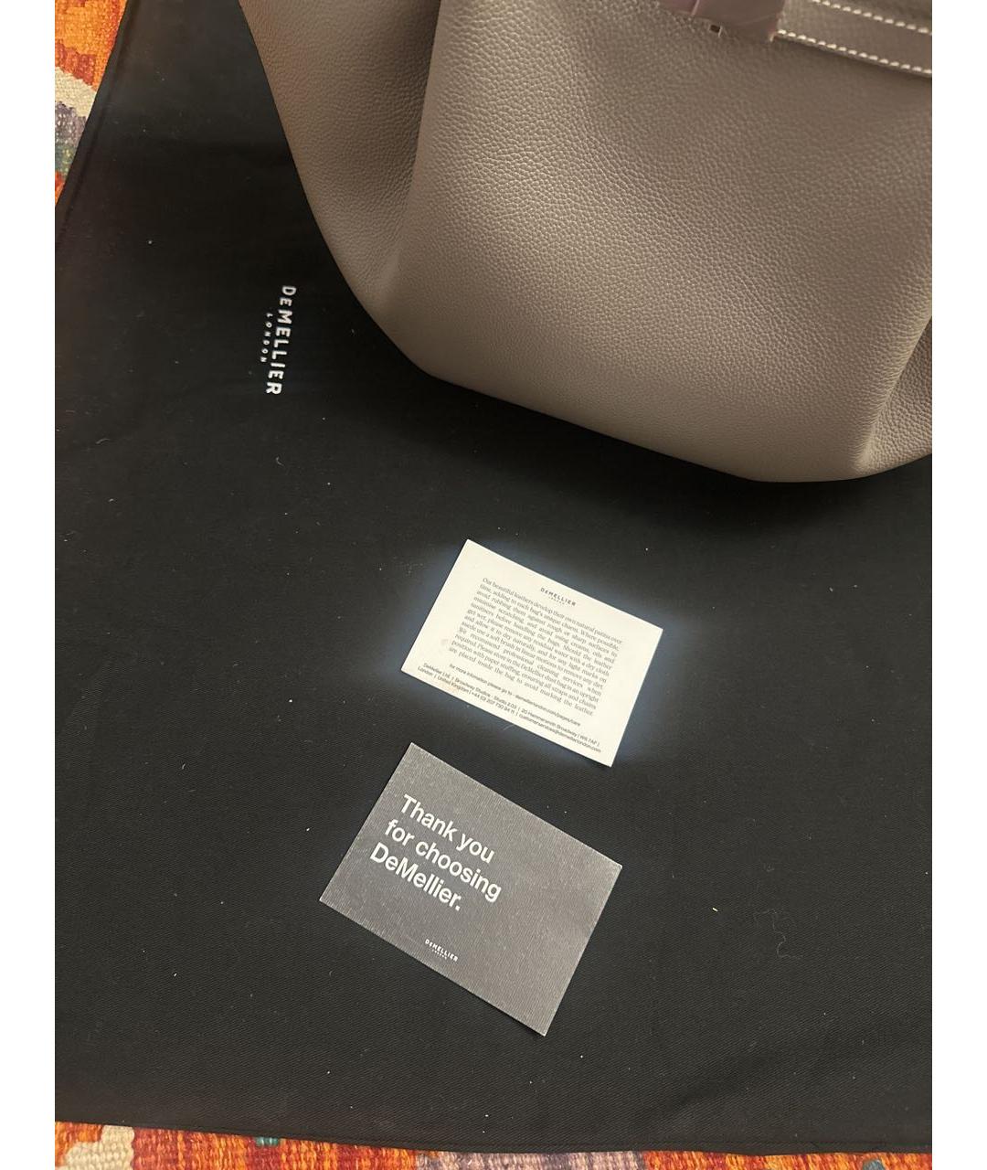 DEMELLIER Серая кожаная сумка тоут, фото 5