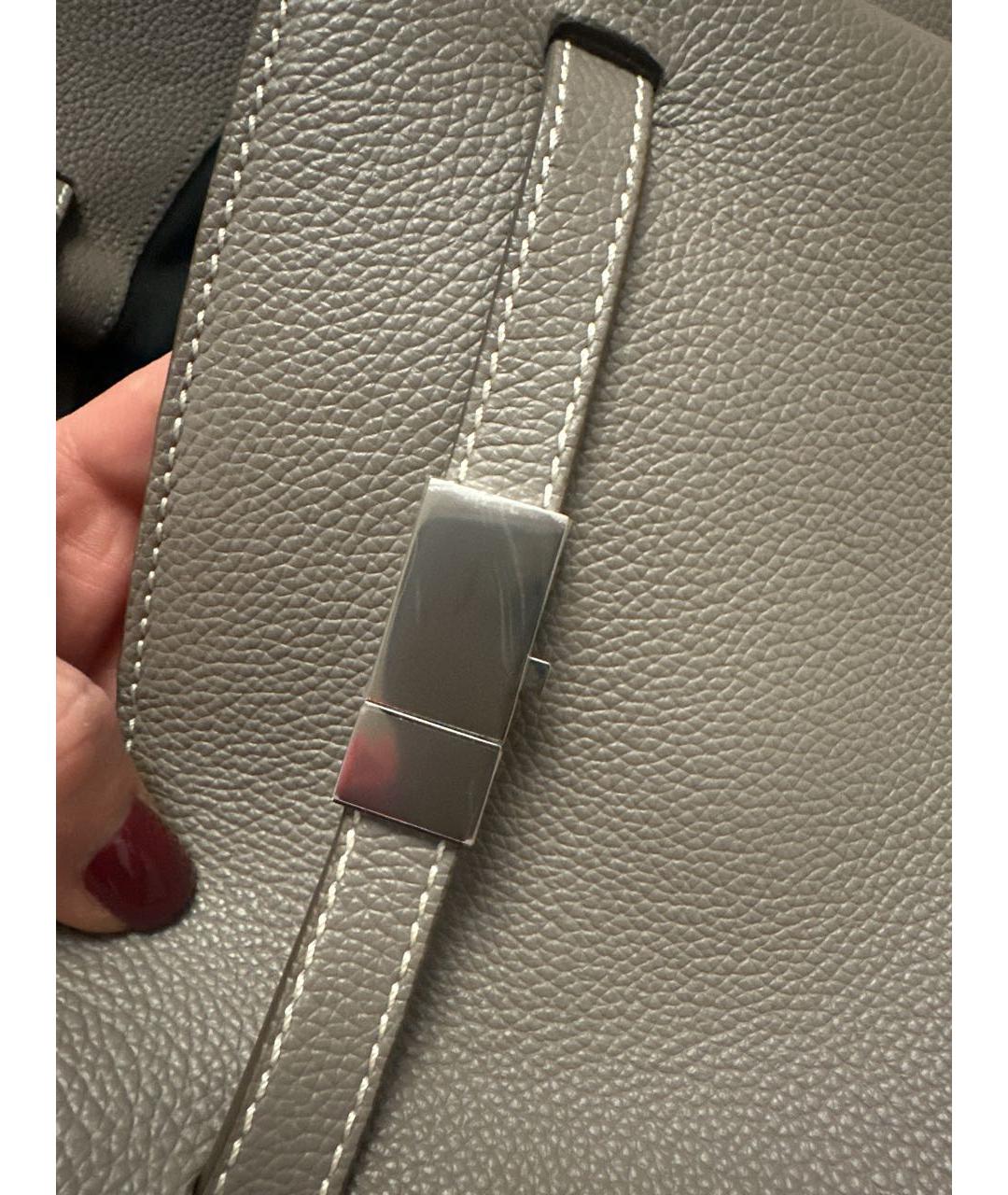 DEMELLIER Серая кожаная сумка тоут, фото 6