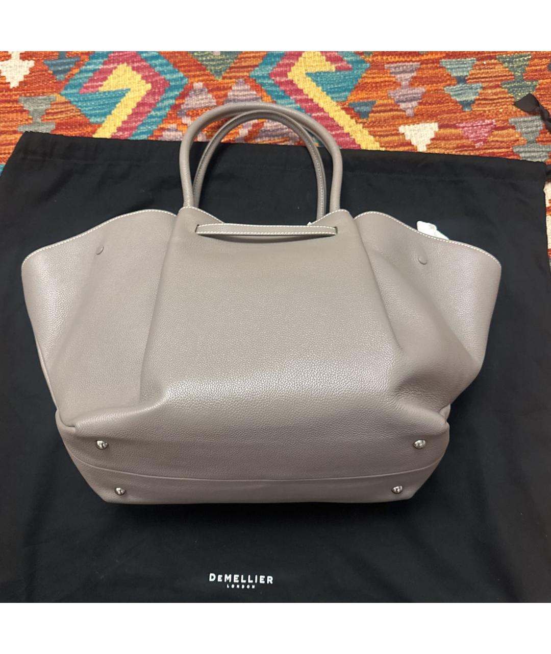 DEMELLIER Серая кожаная сумка тоут, фото 2