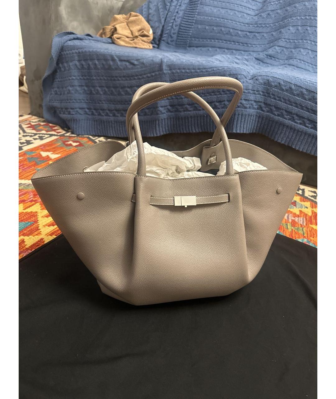 DEMELLIER Серая кожаная сумка тоут, фото 4