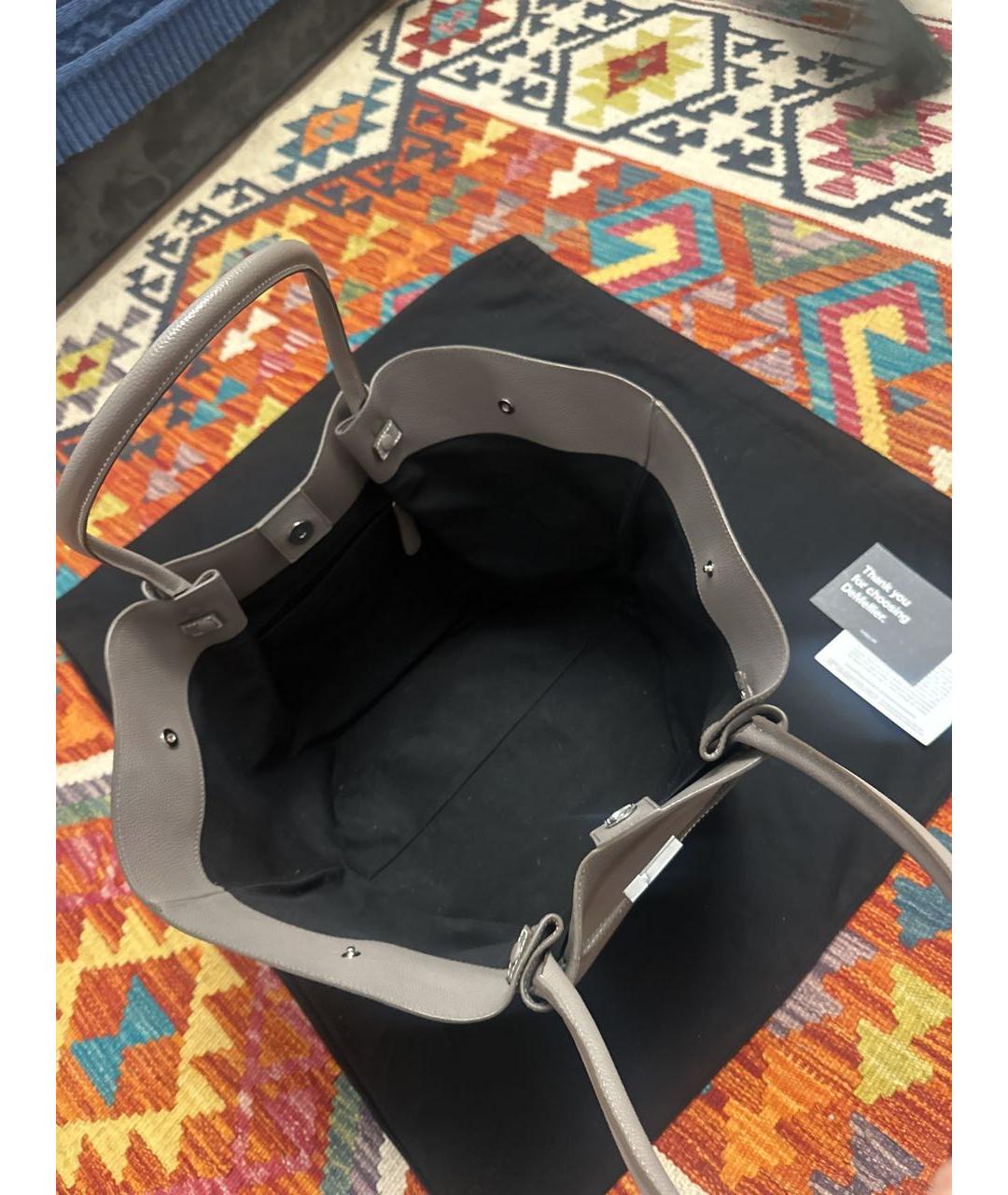 DEMELLIER Серая кожаная сумка тоут, фото 3