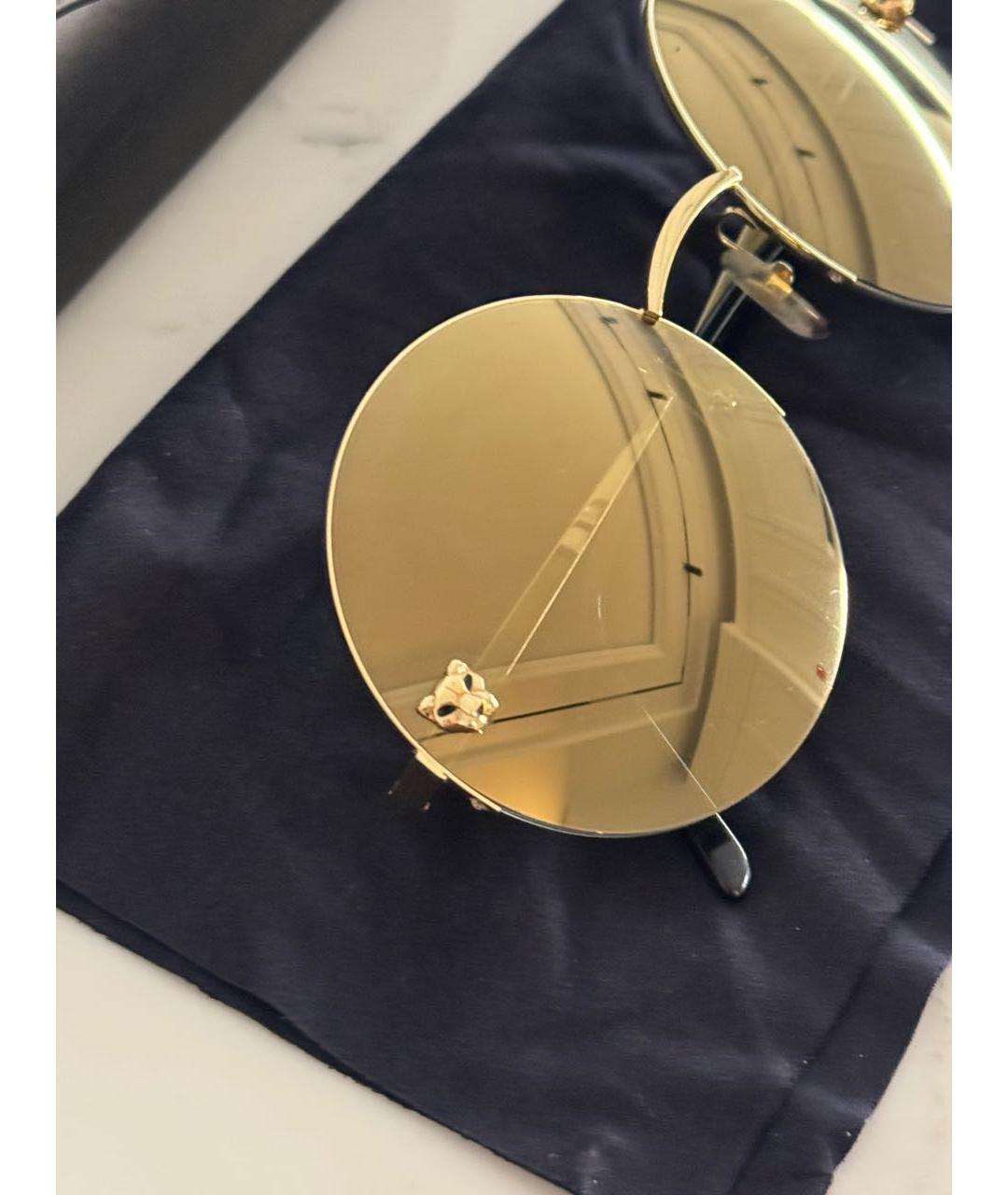 CARTIER Золотые металлические солнцезащитные очки, фото 3