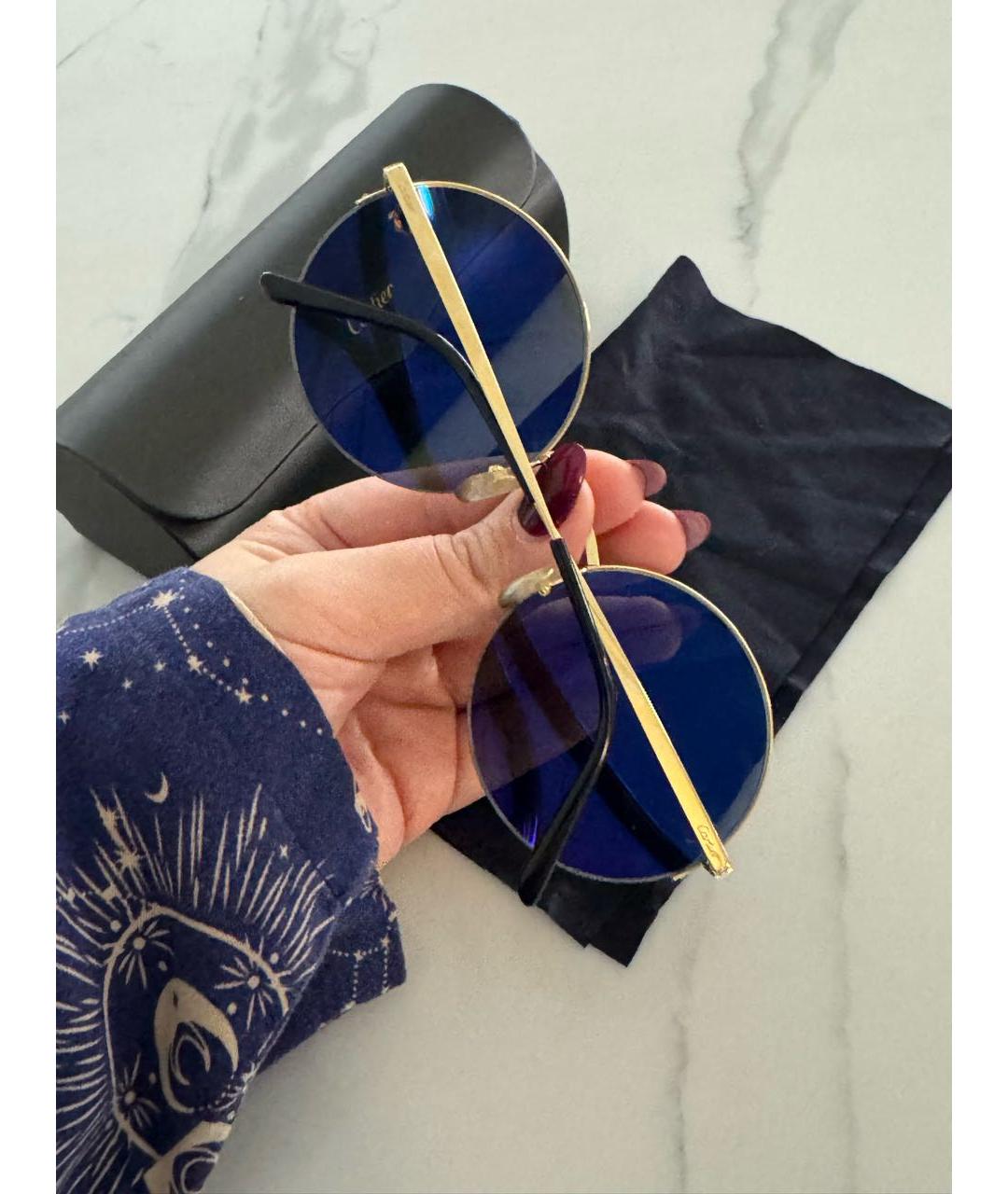 CARTIER Золотые металлические солнцезащитные очки, фото 4