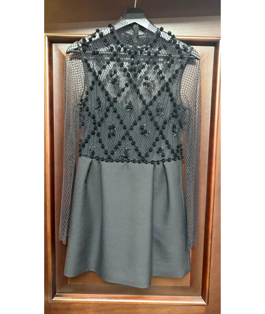 VALENTINO Антрацитовое полиамидовое вечернее платье, фото 9