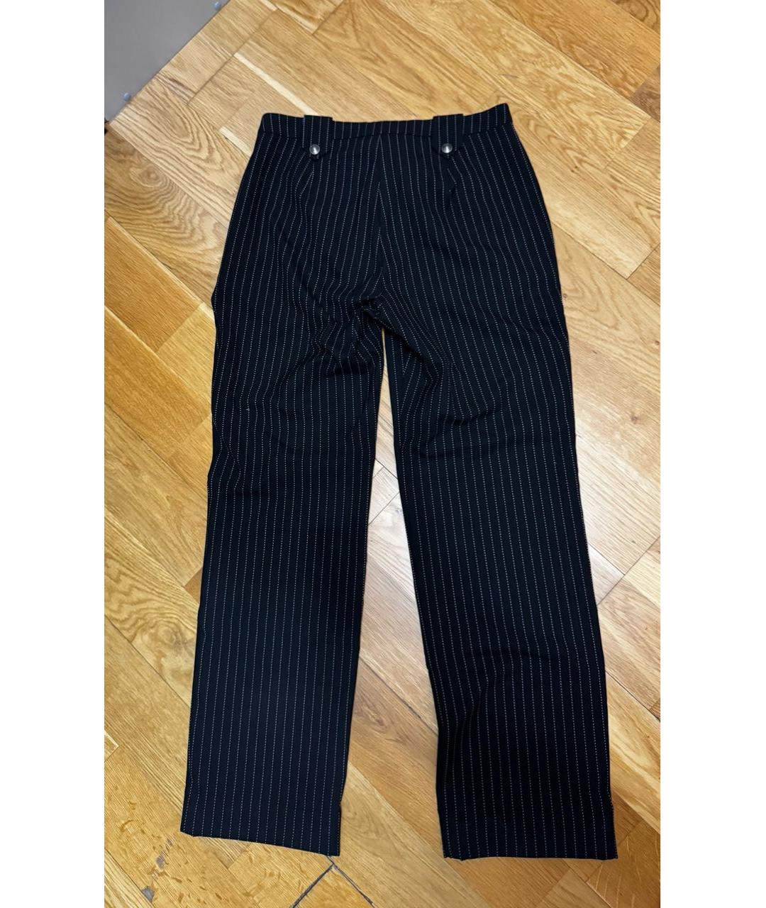 VERSACE JEANS COUTURE Черные полиэстеровые прямые брюки, фото 2