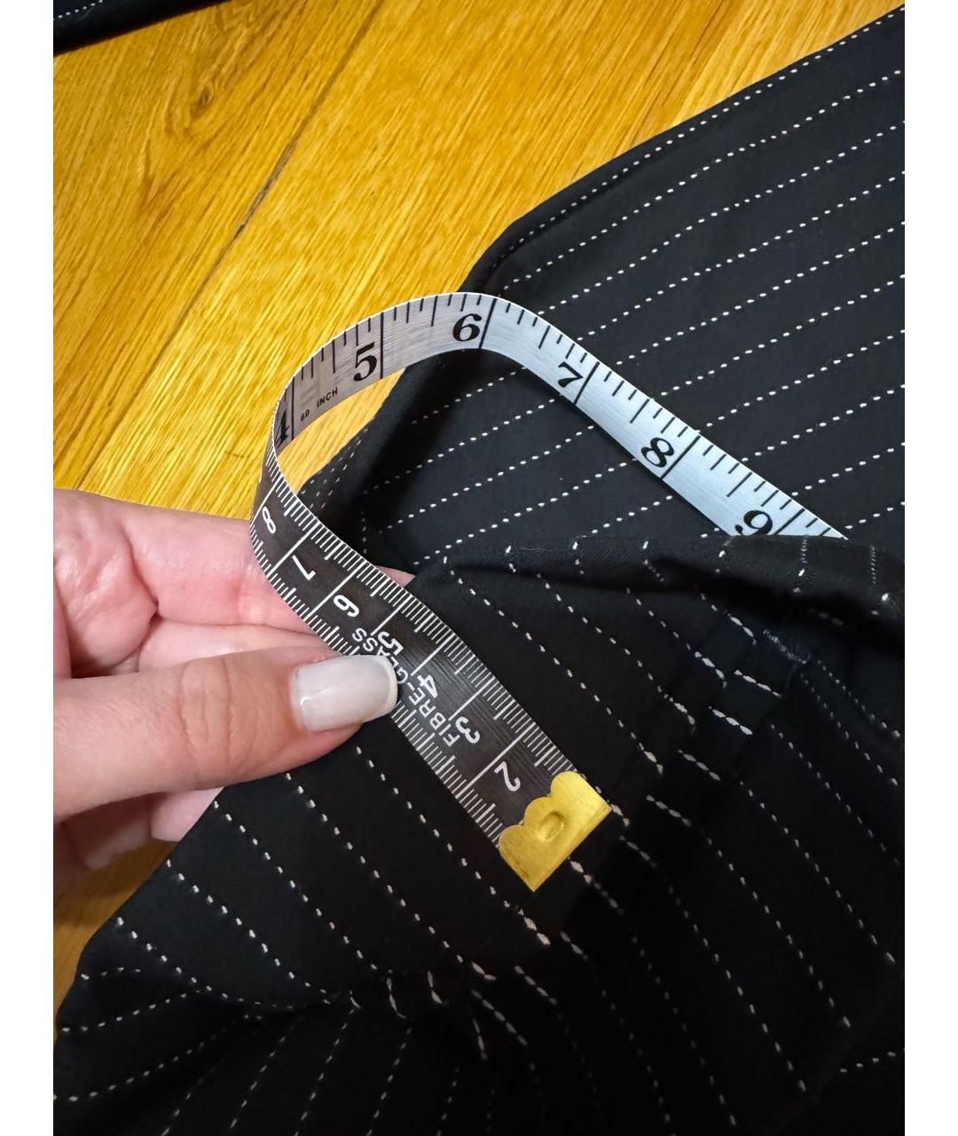 VERSACE JEANS COUTURE Черные полиэстеровые прямые брюки, фото 5