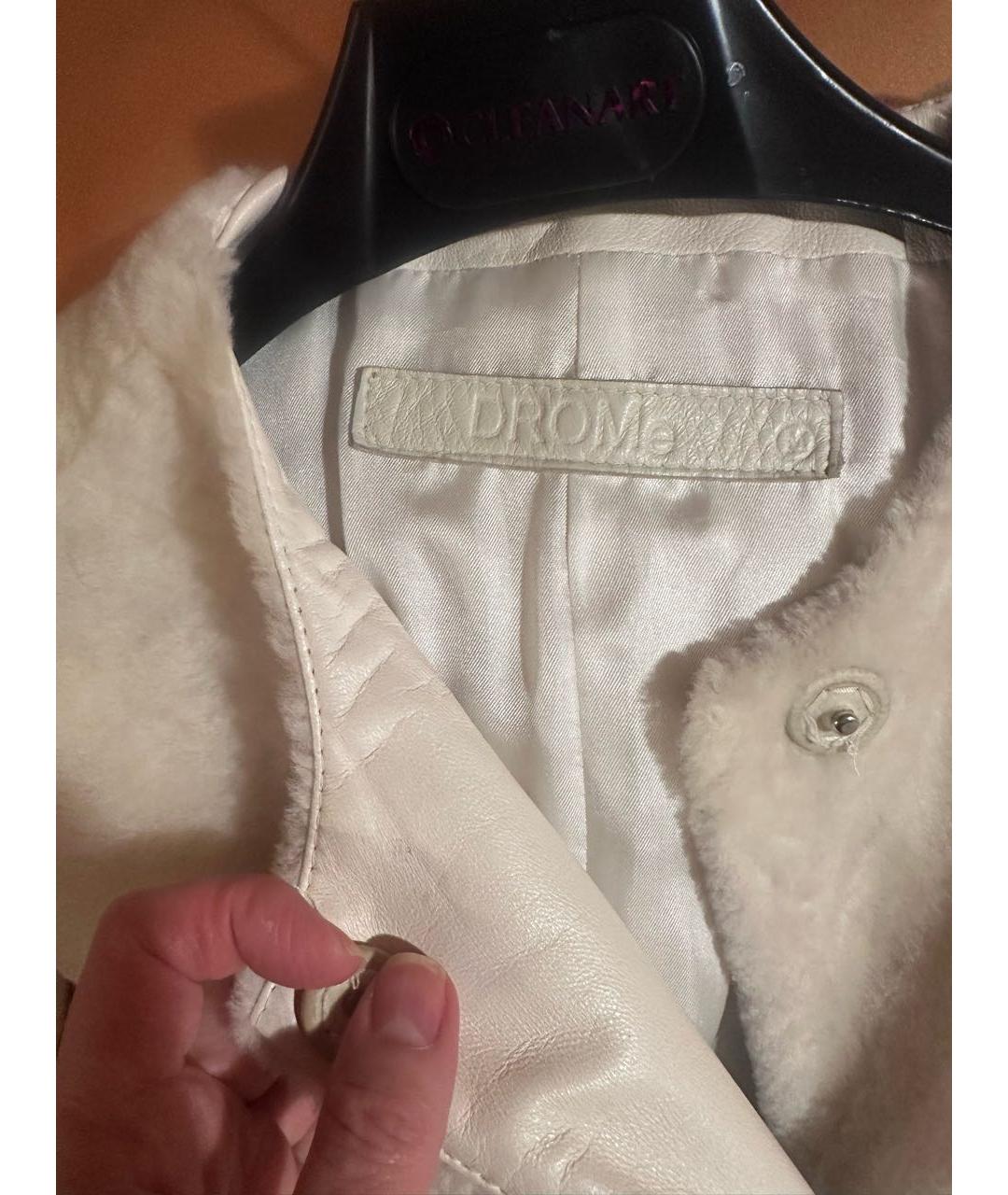 DROME Белое меховое пальто, фото 3