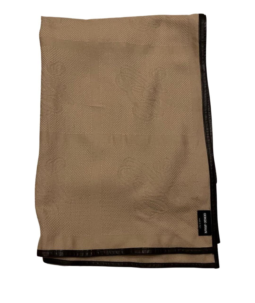 GIORGIO ARMANI Бежевый шерстяной шарф, фото 1