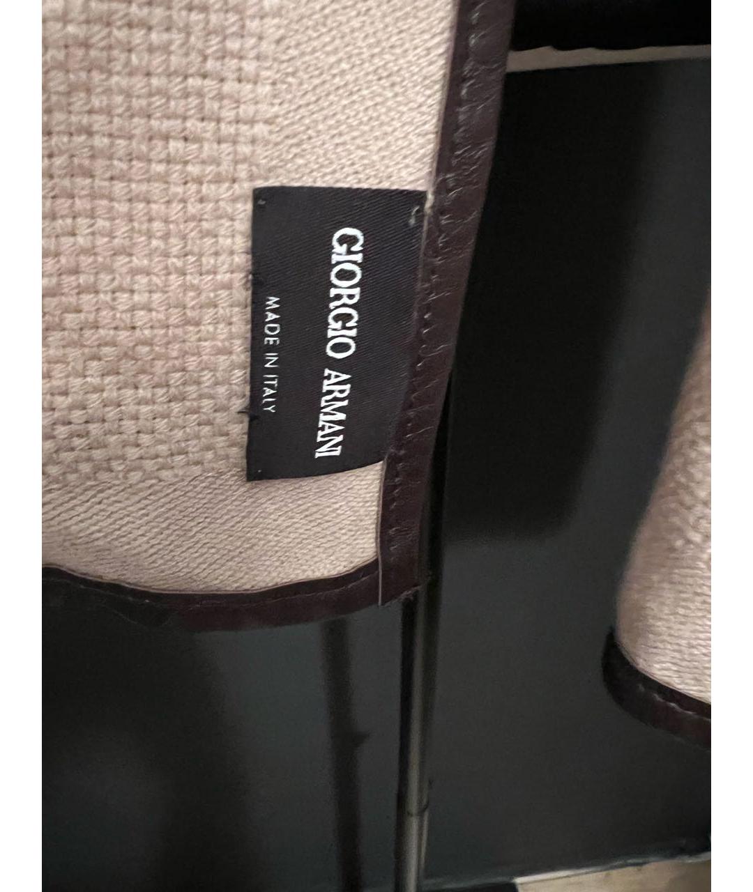 GIORGIO ARMANI Бежевый шерстяной шарф, фото 5