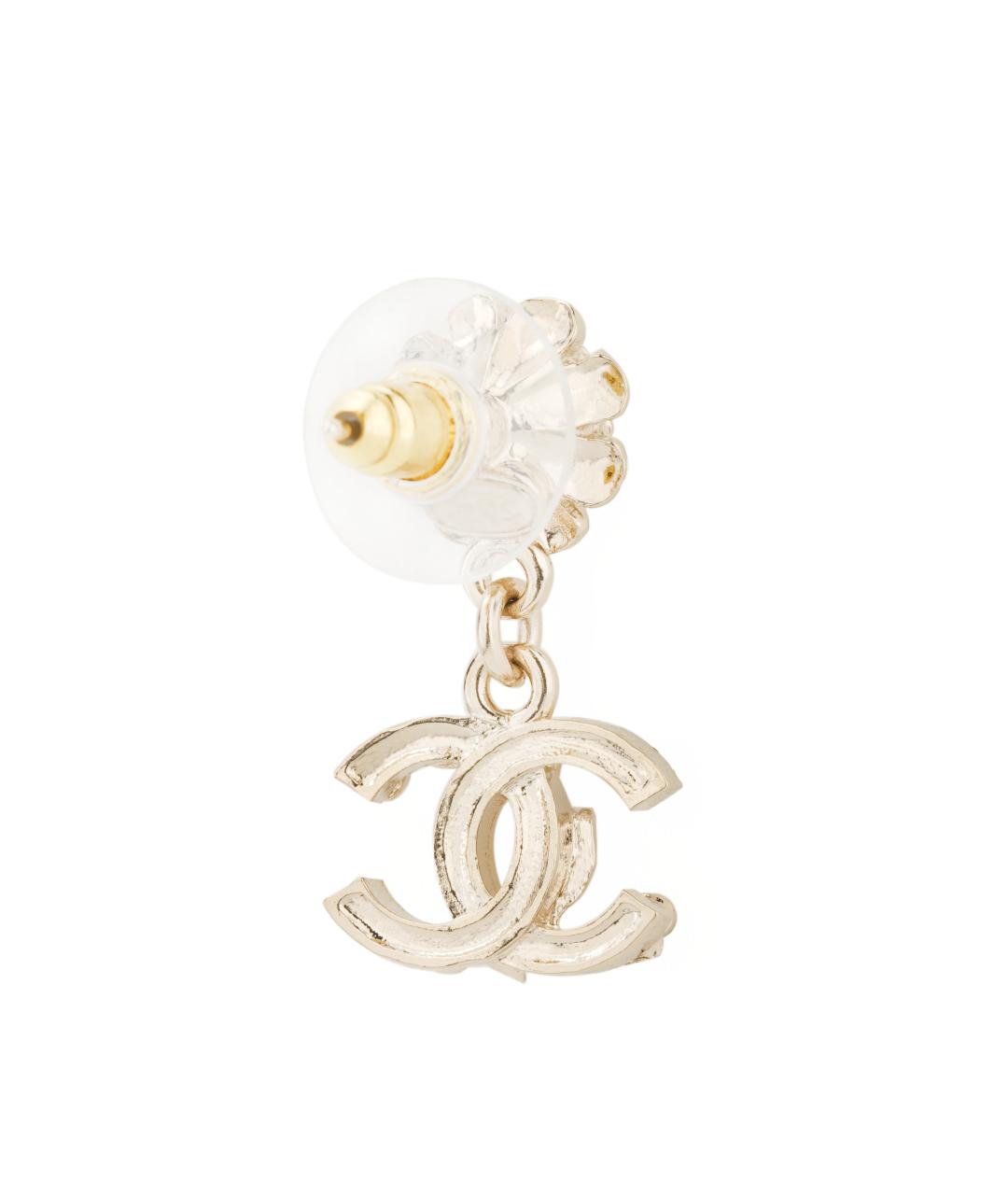 CHANEL Золотые металлические серьги, фото 3