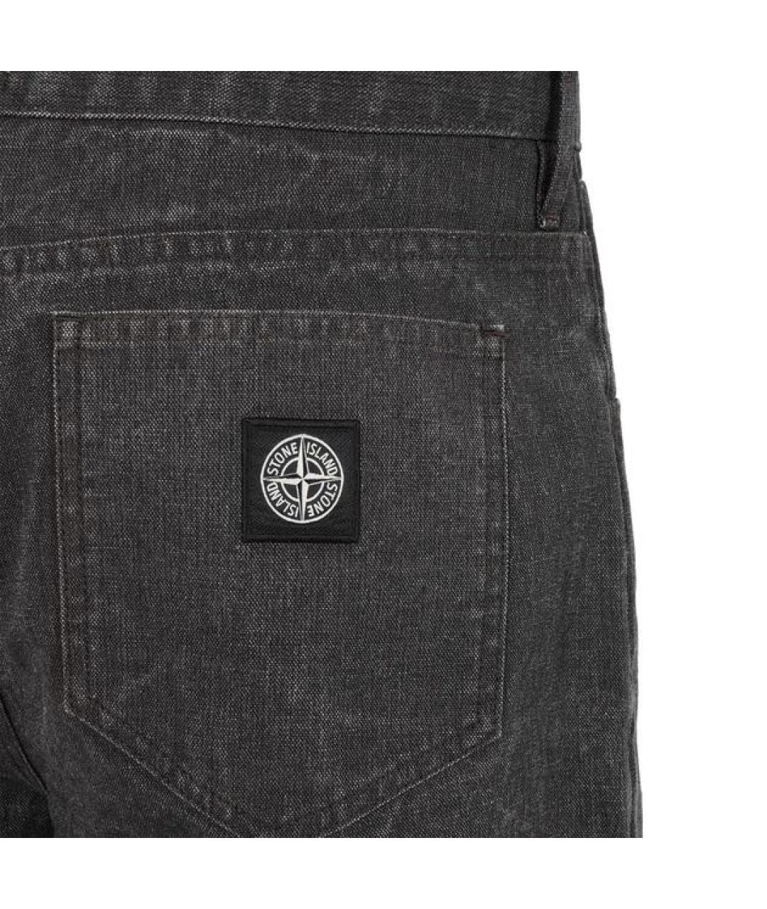 STONE ISLAND Антрацитовые хлопковые джинсы, фото 4