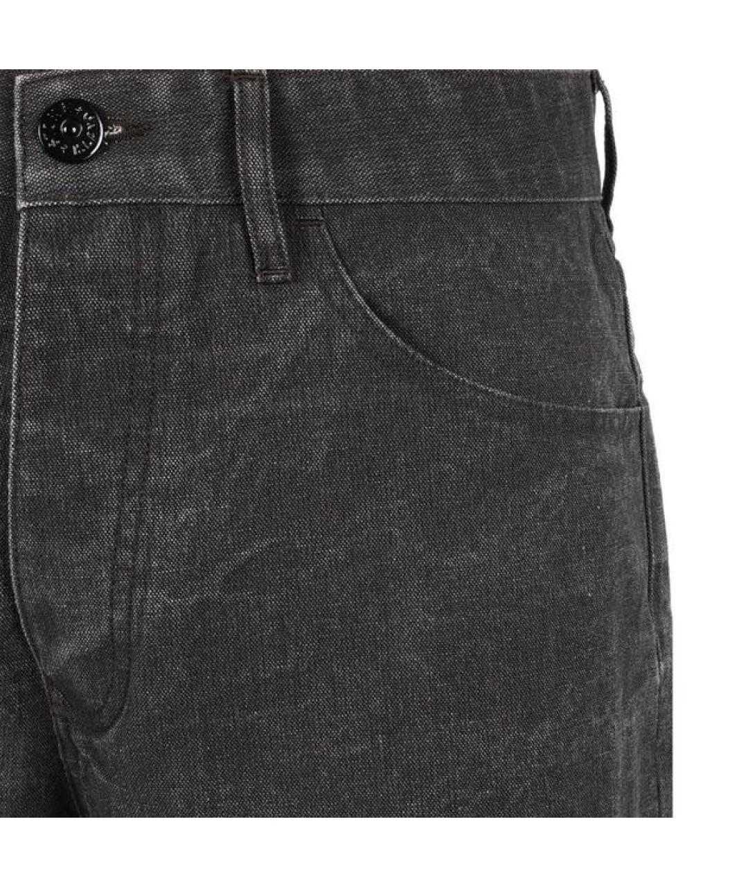 STONE ISLAND Антрацитовые хлопковые джинсы, фото 3