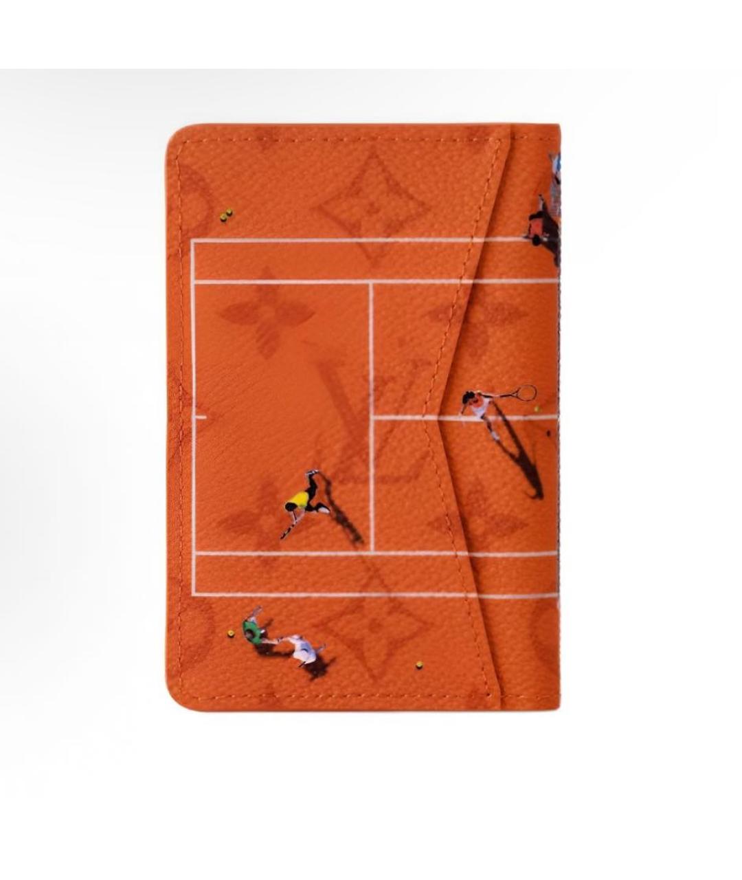 LOUIS VUITTON Оранжевый кожаный кардхолдер, фото 3