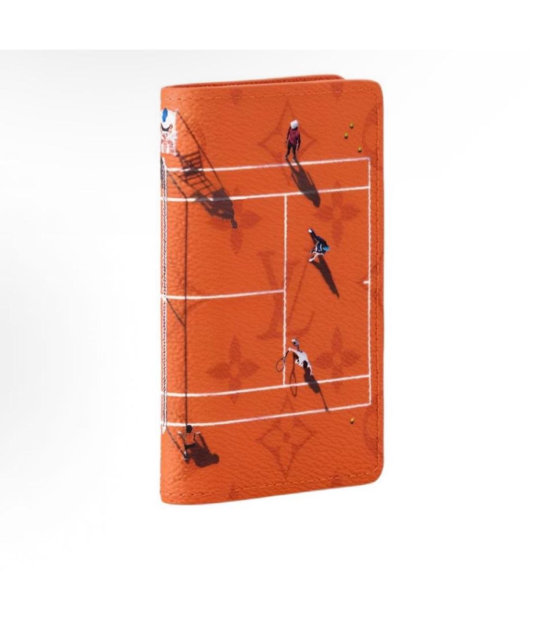 LOUIS VUITTON Оранжевый кожаный кардхолдер, фото 2