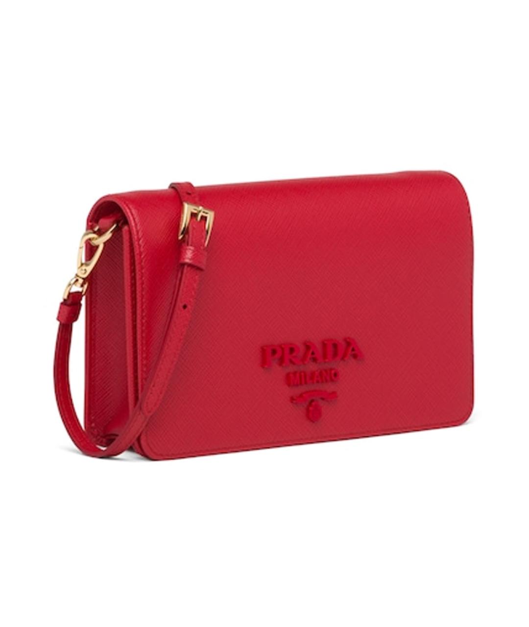 PRADA Красная кожаная сумка через плечо, фото 2