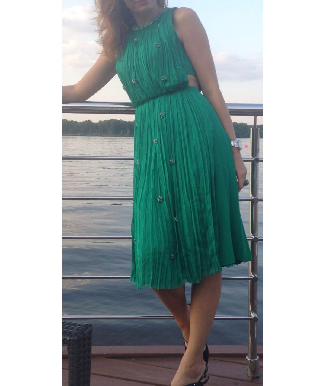 ERMANNO SCERVINO Зеленые шелковое коктейльное платье, фото 6