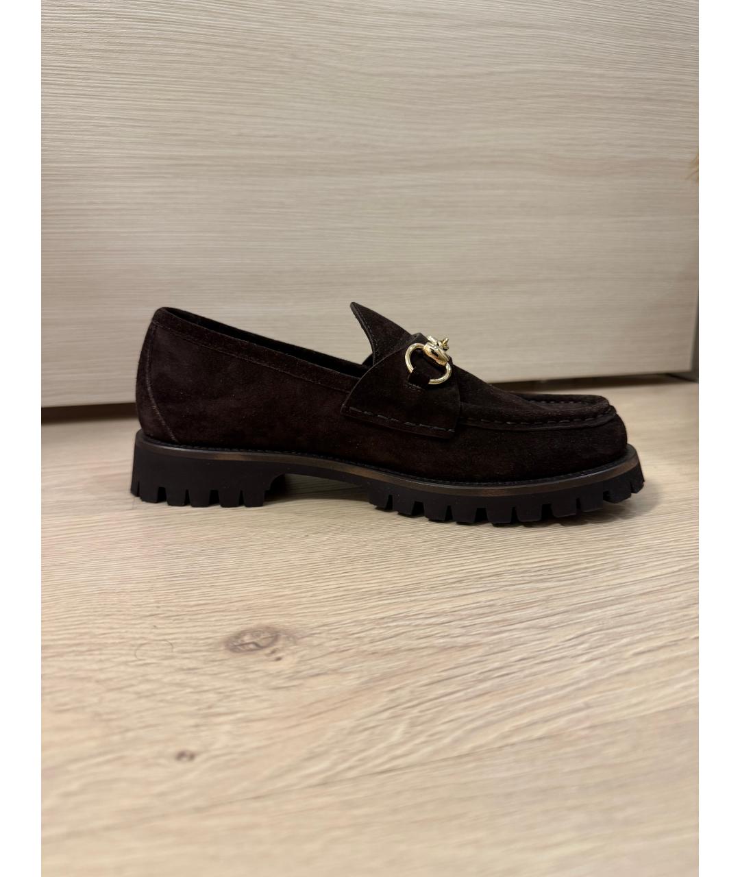 GUCCI Коричневые замшевые лоферы, фото 6