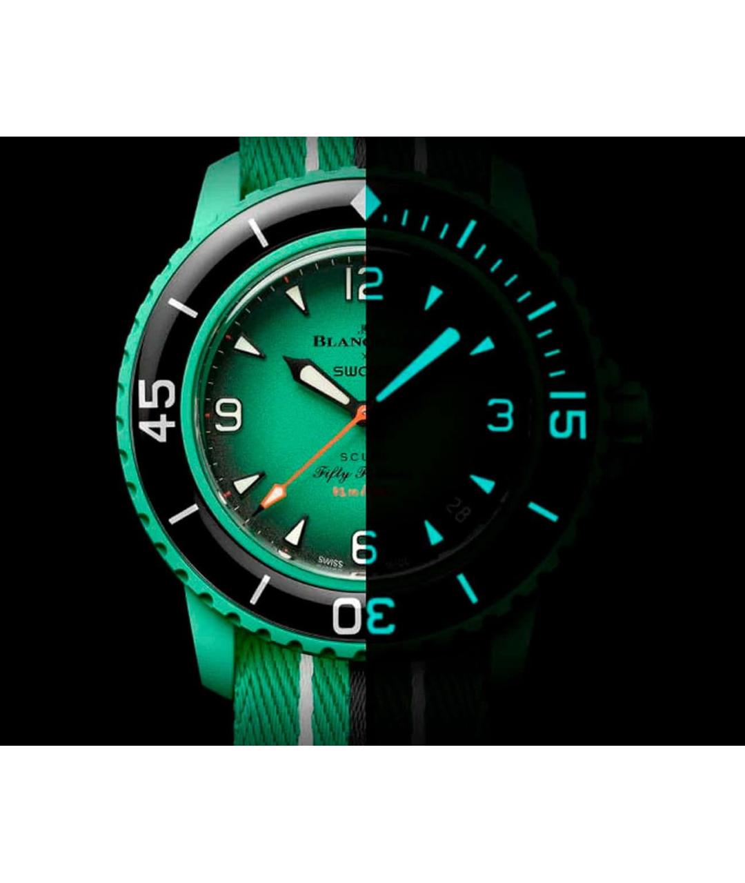 Swatch Зеленые керамические часы, фото 3