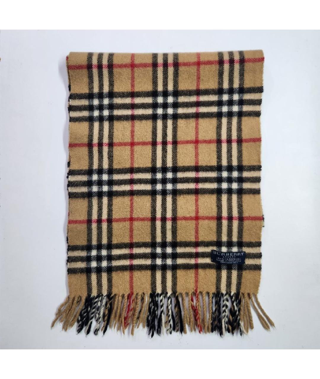 BURBERRY Бежевый кашемировый шарф, фото 5