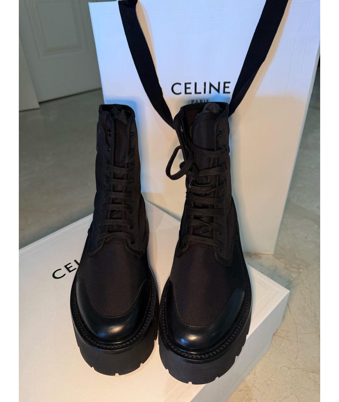 CELINE Черные текстильные ботинки, фото 2