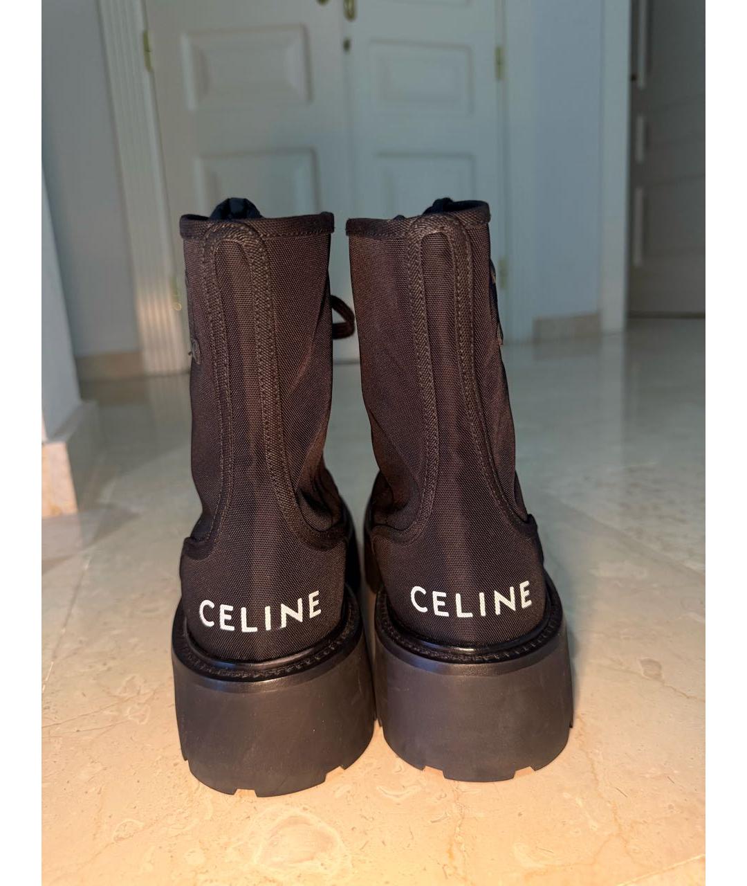 CELINE Черные текстильные ботинки, фото 4