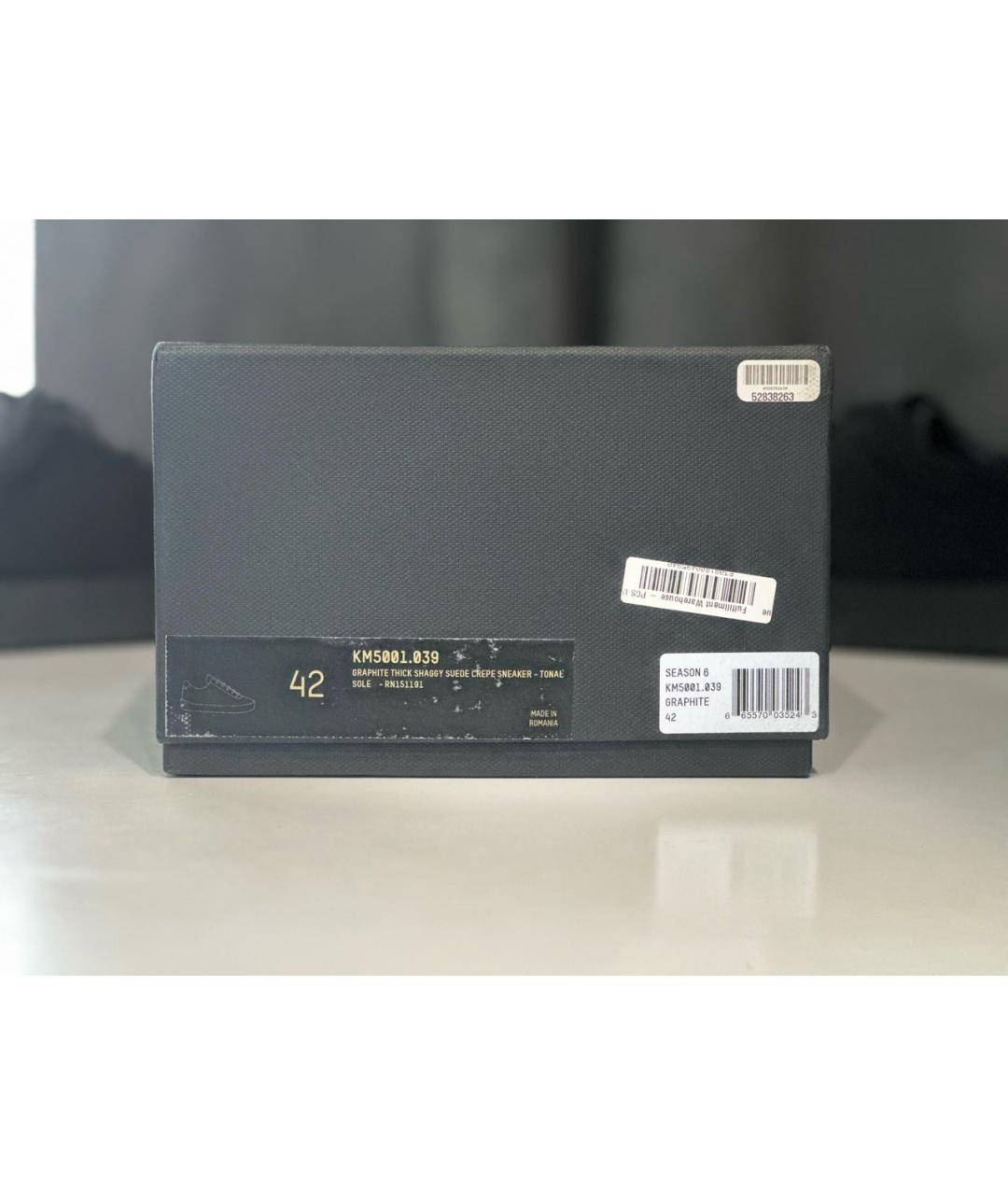 YEEZY Черные замшевые низкие кроссовки / кеды, фото 5
